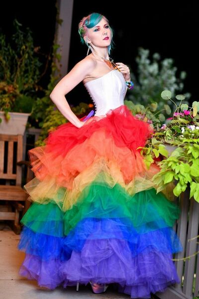 Dyed Ball Gown Ombre Rainbow Beach Boho Wedding Dress Bridal Gown Wedding Gown