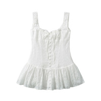 Drawstring single-breasted tight waist suspender dress - Thumbnail 1