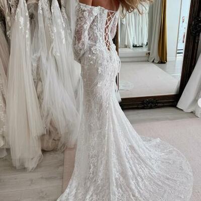 Sheath 3d flowers tulle wedding dress bridal gown wedding gown