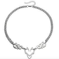 Free Shipping-HEART AND FLAME NECKLACE - Thumbnail 2