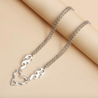 Free Shipping-HEART AND FLAME NECKLACE - Thumbnail 3