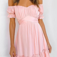 Temperament One Shoulder Lotus Leaf Edge Sleeveless Dress - Thumbnail 2