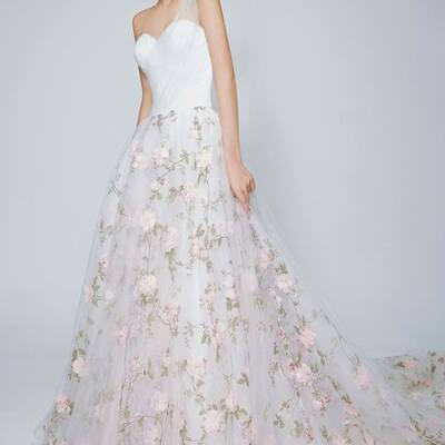 Flowers floral wedding dress bridal gown wedding gown