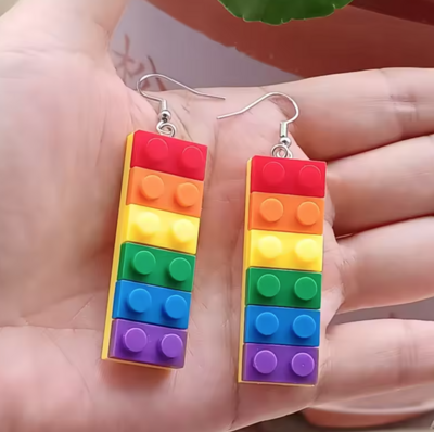 RAINBOW BUILDING BLOCK EARRINGS
