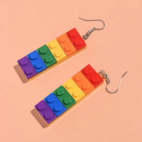 RAINBOW BUILDING BLOCK EARRINGS - Thumbnail 2