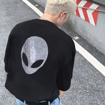 Rhinestone alien t shirt