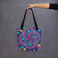 Trippy Geometric Tote Bag Psychedelic Loops - Thumbnail 1