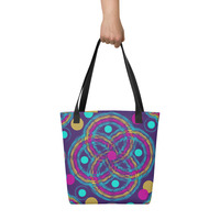 Trippy Geometric Tote Bag Psychedelic Loops - Thumbnail 3