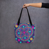 Trippy Geometric Tote Bag Psychedelic Loops - Thumbnail 5