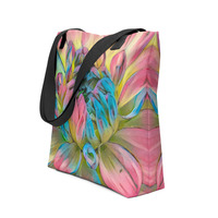 Vibrant Dahlia Bloom Tote Bag  Colorful Floral Art, Nature-Inspired All-Over Print Bag - Thumbnail 5