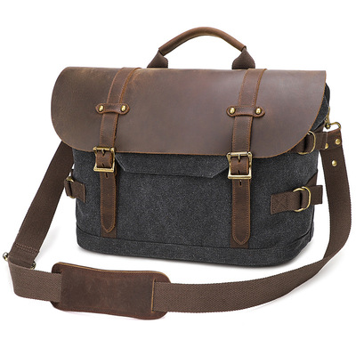 Canvas shoulder messenger bag for men – waterproof, retro style, street trend crossbody satchel