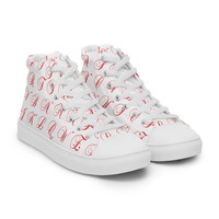 Alphabets Mens white high top canvas shoes ( Only Available in select countries ) - Thumbnail 2