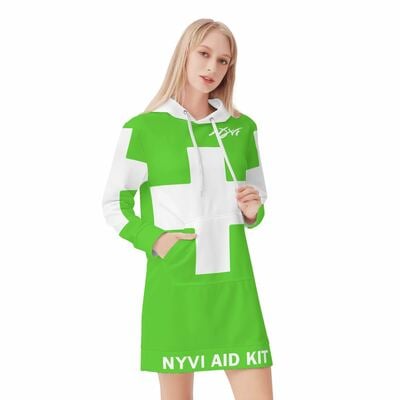 Nyvi aid hoodie dress green