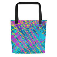 Fractured Spectrum Tote Bag  Vibrant Abstract Geometric - Thumbnail 1