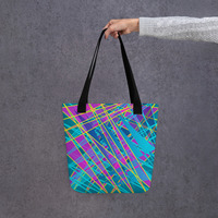Fractured Spectrum Tote Bag  Vibrant Abstract Geometric - Thumbnail 4