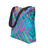 Fractured Spectrum Tote Bag  Vibrant Abstract Geometric - Thumbnail 5
