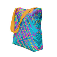 Fractured Spectrum Tote Bag  Vibrant Abstract Geometric - Thumbnail 7