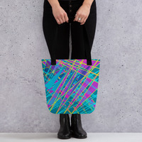 Fractured Spectrum Tote Bag  Vibrant Abstract Geometric - Thumbnail 8