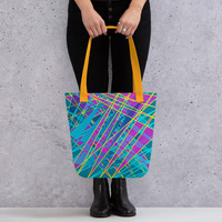 Fractured Spectrum Tote Bag  Vibrant Abstract Geometric - Thumbnail 9