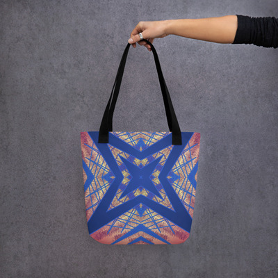 Celestial rhythm starburst light show tote bag