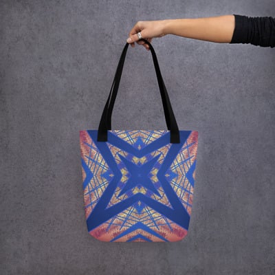Celestial Rhythm Starburst Light Show Tote Bag