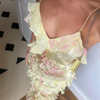 Elegant Yellow Layered Tulle Backless Slim Evening Dresses - Thumbnail 1