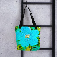 Ocean Breeze Bloom Tote Bag  Serene Blue Floral Art, Nature-Inspired Fashion Accessory - Thumbnail 8