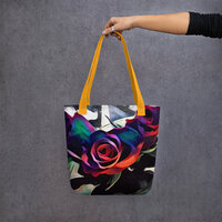 Dark & Moody Abstract Rose Tote Bag  Vibrant Gothic Floral Art, Large Reusable Bag for Everyday Use - Thumbnail 2