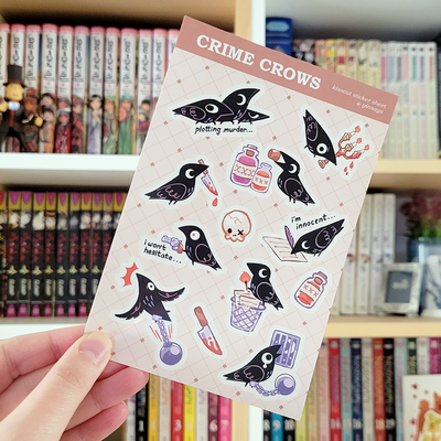 Crow crimes sticker sheet