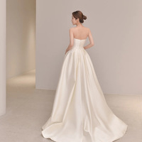 Elegant Strapless Sleeveless Banquet Bride Dress - Thumbnail 1