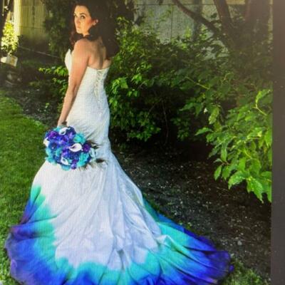 Ombre blue wedding dress,blue wedding gown bridal dress