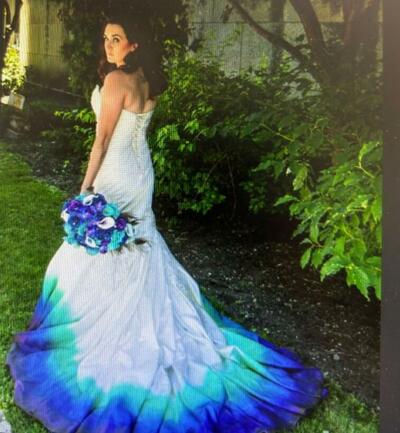Ombre Blue Wedding Dress,Blue Wedding Gown Bridal Dress