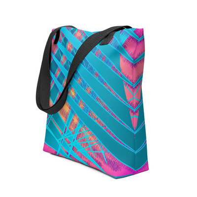 Prismatic Pulse  Electric Light Show Inspired Tote Bag
