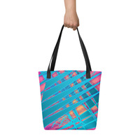 Prismatic Pulse  Electric Light Show Inspired Tote Bag - Thumbnail 5