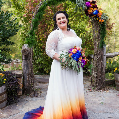 Plus size dyed ombre lace wedding dress bridal gown wedding gown