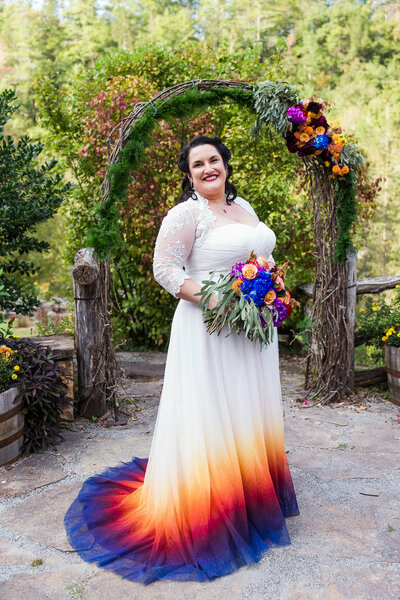 Plus Size Dyed Ombre Lace Wedding Dress Bridal Gown Wedding Gown