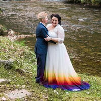 Plus Size Dyed Ombre Lace Wedding Dress Bridal Gown Wedding Gown - Thumbnail 1