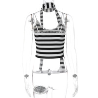 Striped vest fashion sexy lace camisole top - Thumbnail 1