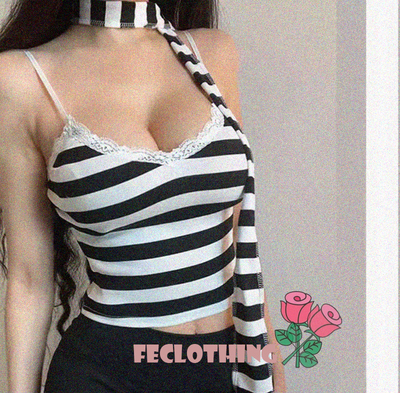 Striped vest fashion sexy lace camisole top