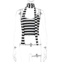 Striped vest fashion sexy lace camisole top - Thumbnail 4