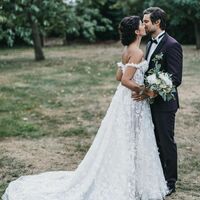 Elegant Off the Shoulder Lace Appliques Wedding Dress Bridal Gown Wedding Gown - Thumbnail 5