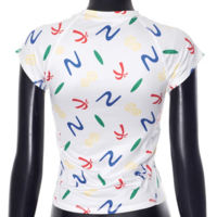 *Free Shipping*RETRO COLORED PATTERN CROP TOP - Thumbnail 3