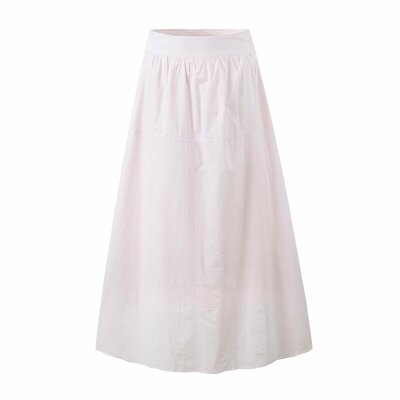Simple basic holiday leisure high waist long a-line skirt