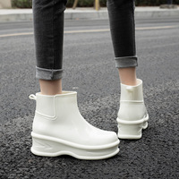 Solid Color Mid-tube Platform Rain Boots - Thumbnail 3