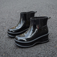 Solid Color Mid-tube Platform Rain Boots - Thumbnail 6