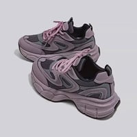 Casual Purple Clunky Sport Shoes - Thumbnail 7