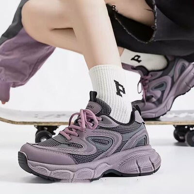Casual Purple Clunky Sport Shoes