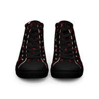 Alphabets Mens Black high top canvas shoes ( Only Available in select countries ) - Thumbnail 2