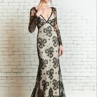 Elegant Black and White Lace Appliques Wedding Dress Bridal Gown Wedding Gown - Thumbnail 1