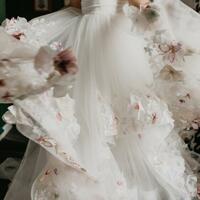 Flower-appliqued Wedding Gown Wedding Dress, Floral Flowers Wedding Gown Bridal Dress - Thumbnail 2